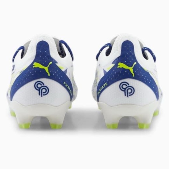 PUMA Ultra Ultimate CP FG/AG White and Blue Soccer Cleats - Picture 5 of 10